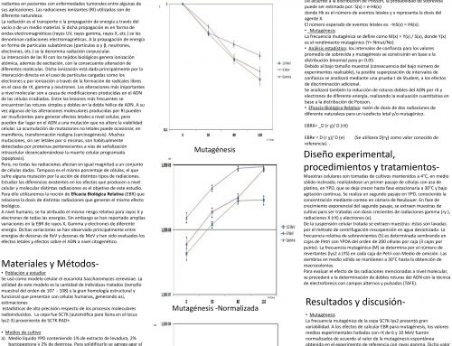 [FMED] Eficacia biológica relativa de rX y electrones de diferentes energías en organismos unicelulares eucariotas.