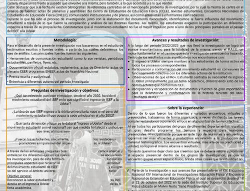“Participación, contribución e influencia del movimiento estudiantil de ISEF en el ingreso a Udelar”